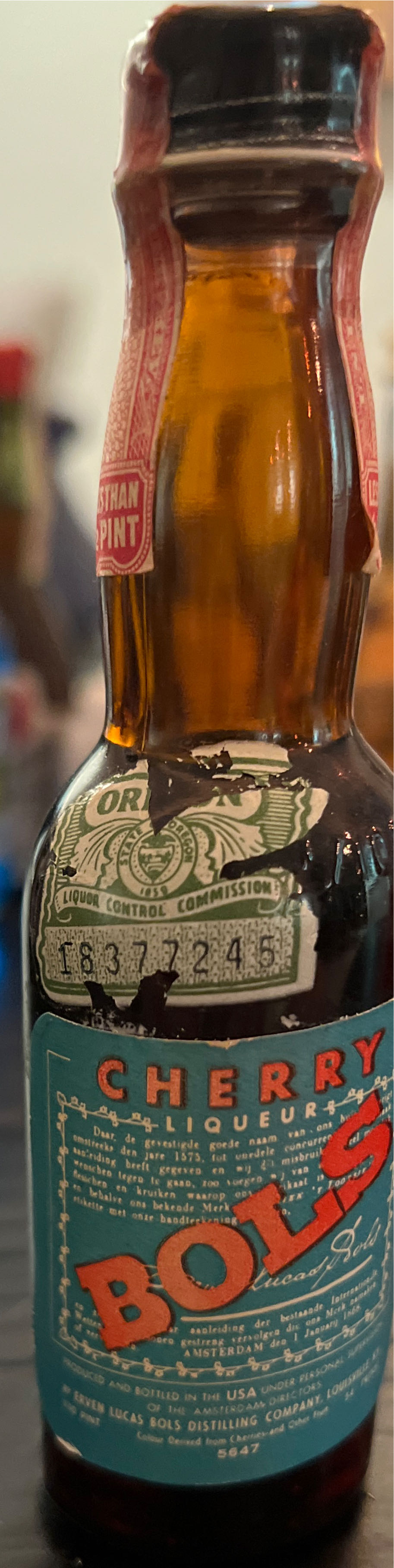 Bols Cherry Brandy - Lucas Bols (50 mL) alcohol collectible [Barcode 080915078257] - Main Image 2