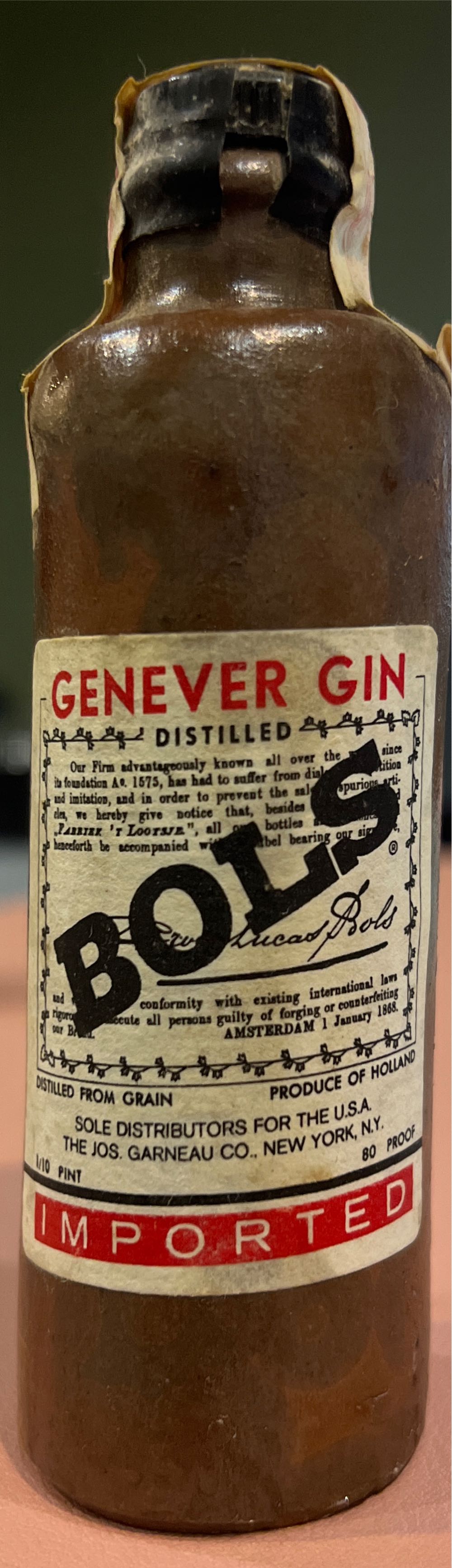 Bols Genever - Lucas Bols (1L) alcohol collectible [Barcode 080915108022] - Main Image 2