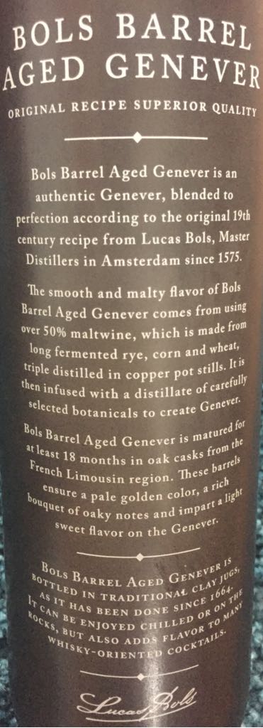 Bols Genever - Lucas Bols USA (1L) alcohol collectible [Barcode 080915112654] - Main Image 2