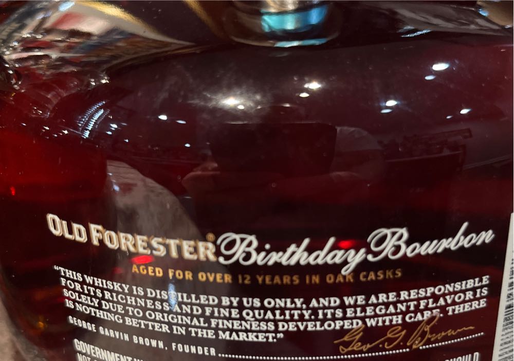 Old Forester 2015 Birthday Bourbon - Brown Foreman Distillers (750 mL) alcohol collectible [Barcode 081128000967] - Main Image 3