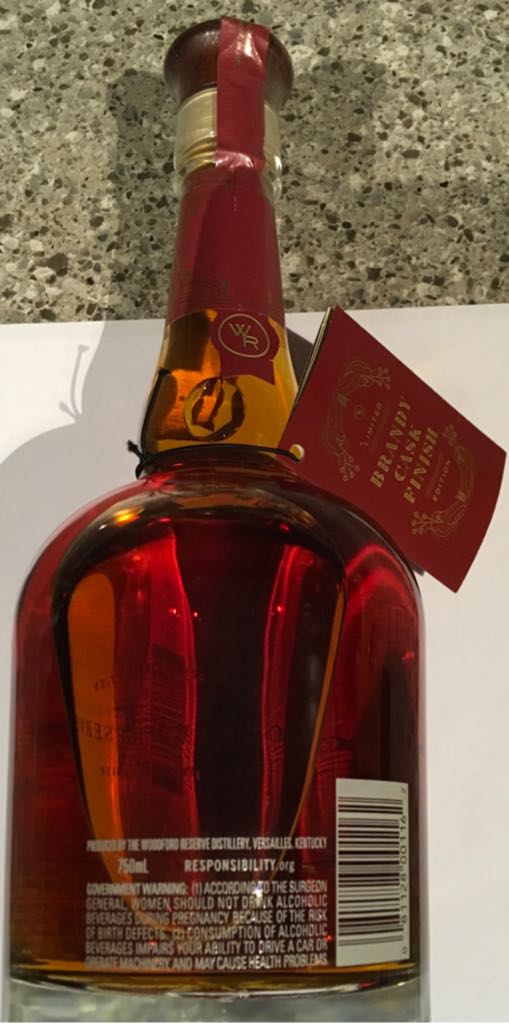 Woodford Reserve Brandy Cask Finish - Woodford Reserve Distillery (750 mL) alcohol collectible [Barcode 081128001162] - Main Image 2