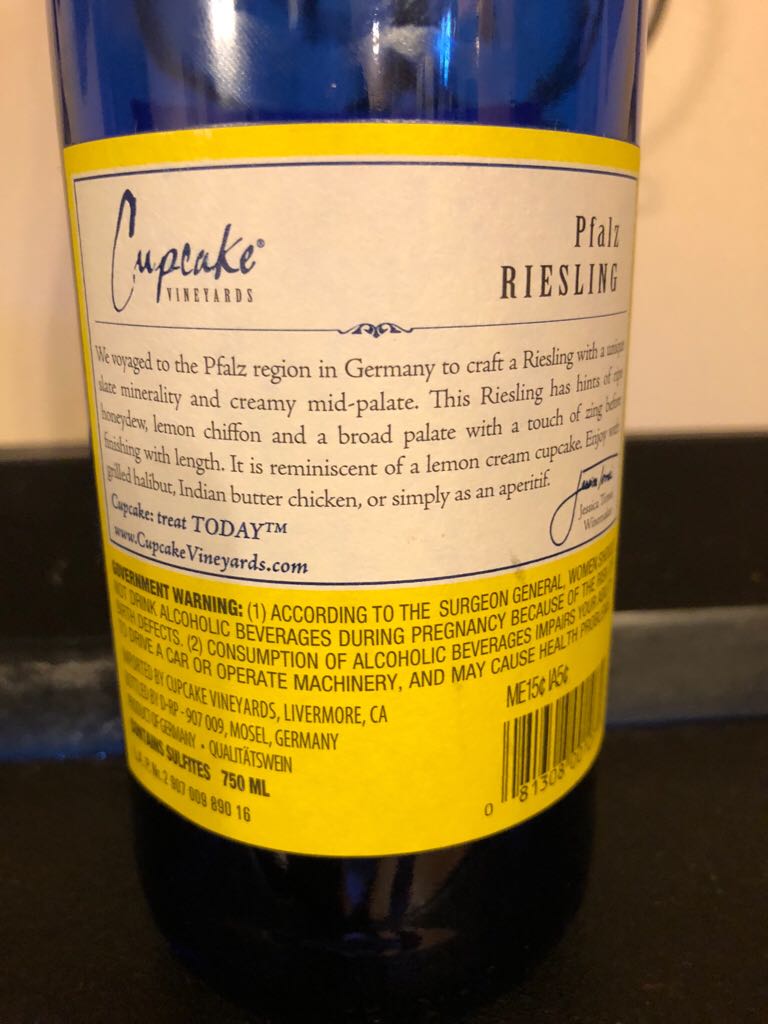 Cupcake - Cupcake Vinyards (750 mL) alcohol collectible [Barcode 081308001074] - Main Image 2