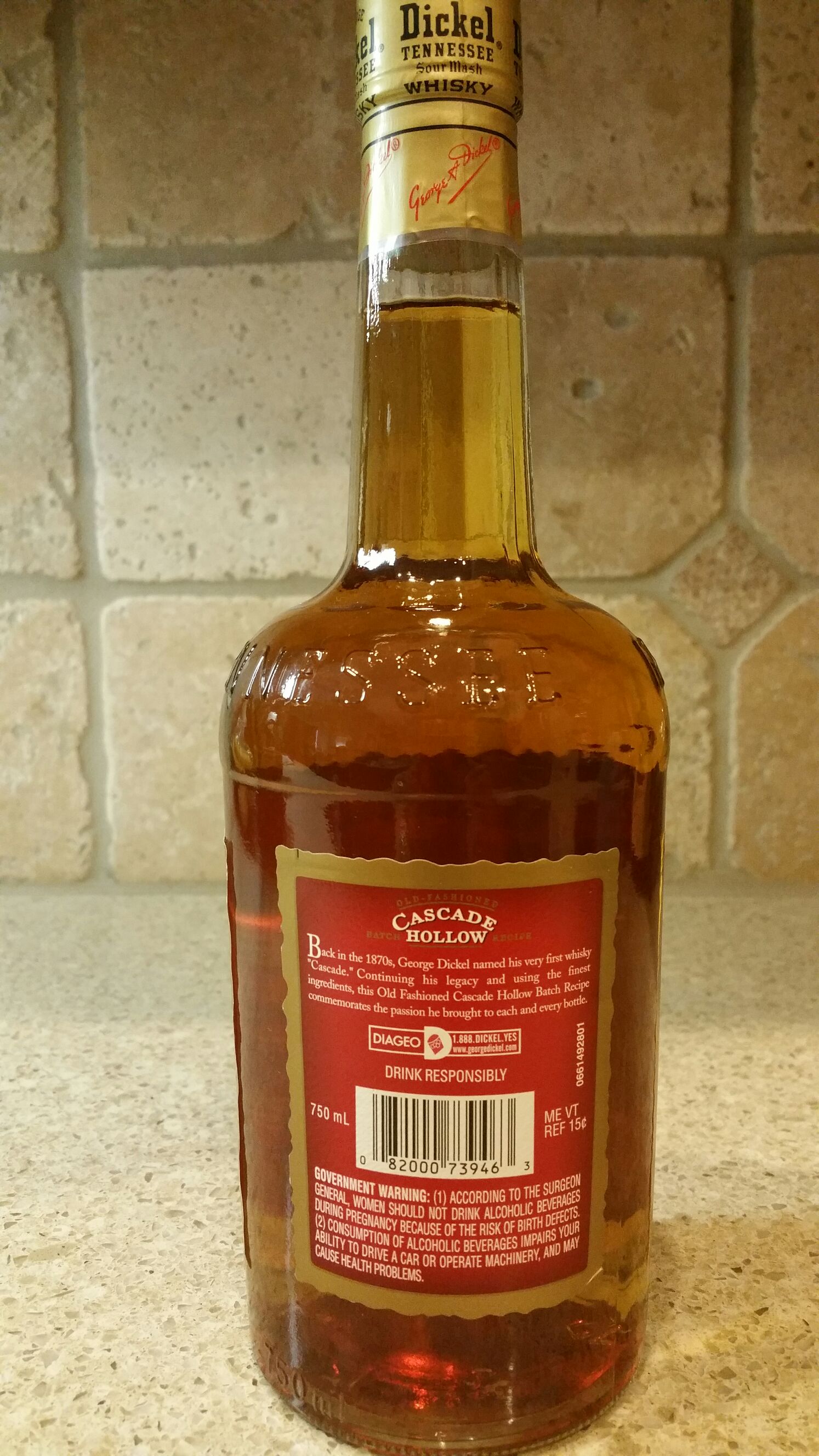 George Dickel Cascade Hollow - George A. Dickel & Co. (50 mL) alcohol collectible [Barcode 082000739463] - Main Image 2