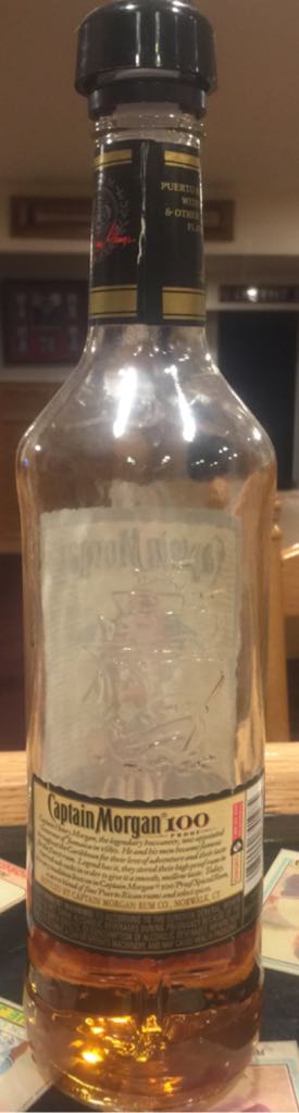 Captain Morgan Spiced Rum 100 - Captain Morgan Rum Co. (50 mL) alcohol collectible [Barcode 082000741985] - Main Image 2