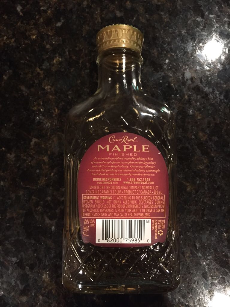 Crown Royal Maple - Crown Royal Distilling Co. (200 mL) alcohol collectible [Barcode 082000759850] - Main Image 2