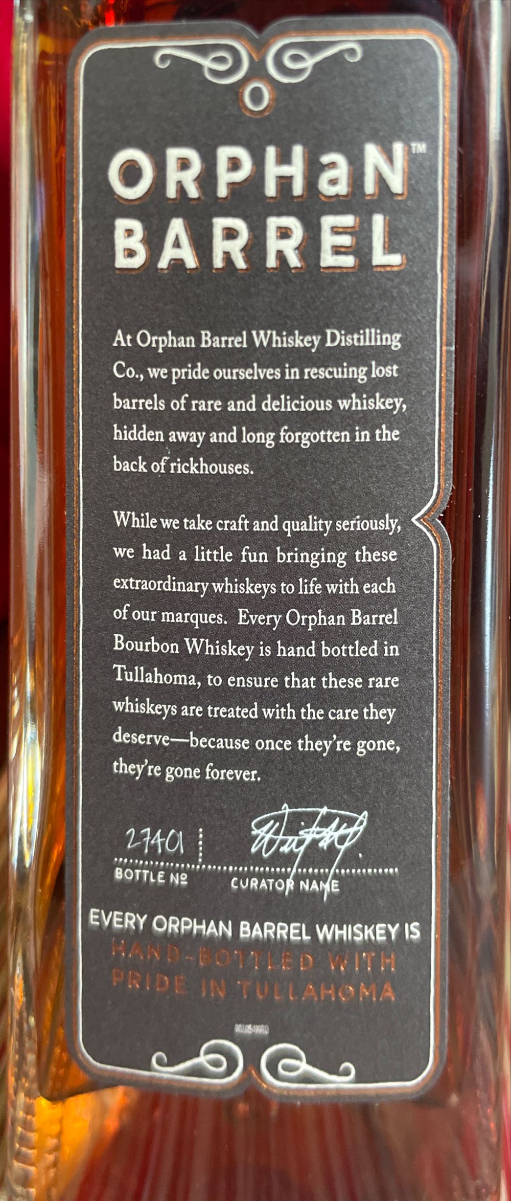 Orphan Barrel Forged Oak  15 Yr - Orphan Barrel Distillery (750mL) alcohol collectible [Barcode 082000767350] - Main Image 3