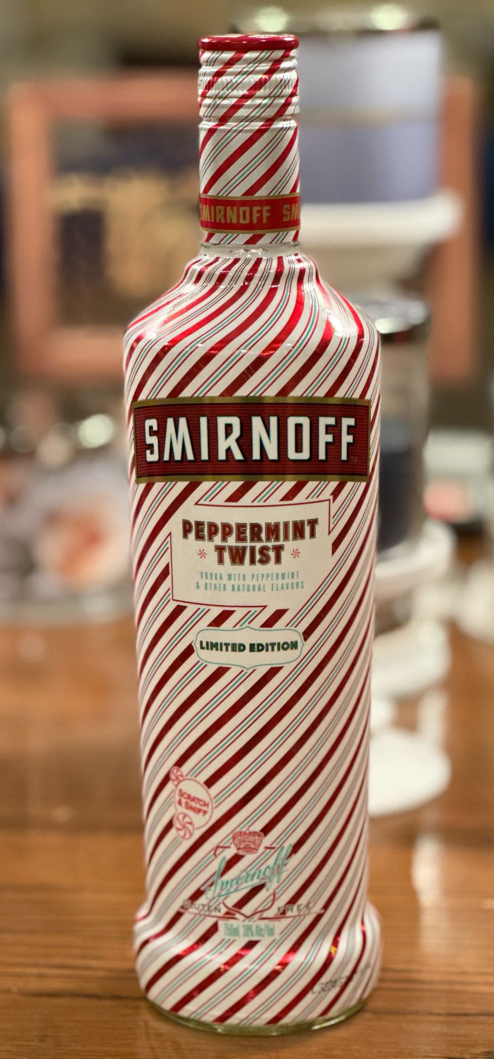 Smirnoff Peppermint Twist 750ML - Diageo Distillery, Plsinfield, IL (750 mL) alcohol collectible [Barcode 082000775836] - Main Image 3