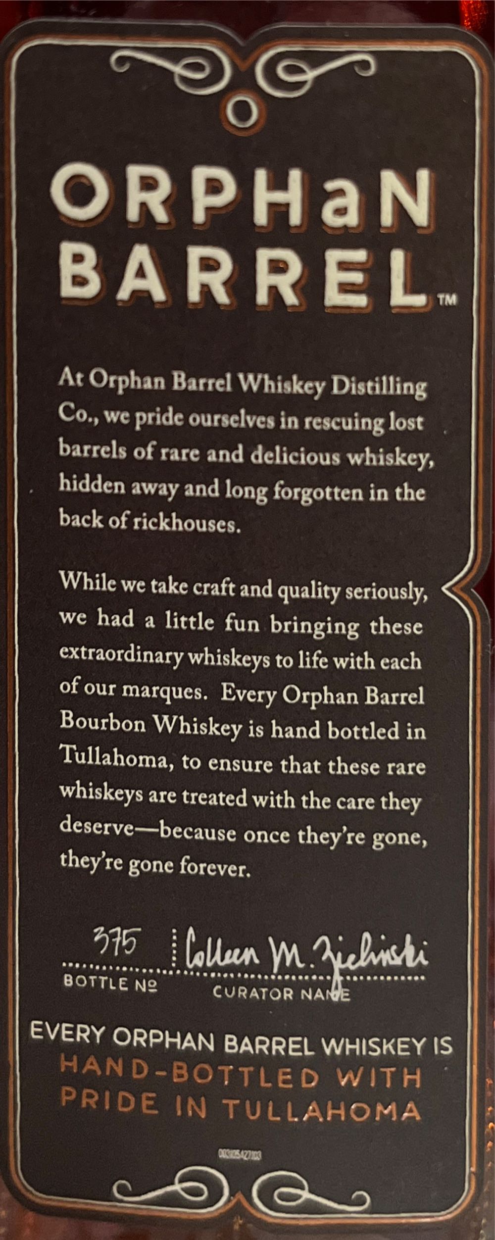 Orphan Barrel Rhetoric 23 Yr - Orphan Barrell Whiskey Distilling Co. (750 mL) alcohol collectible [Barcode 082000783589] - Main Image 3