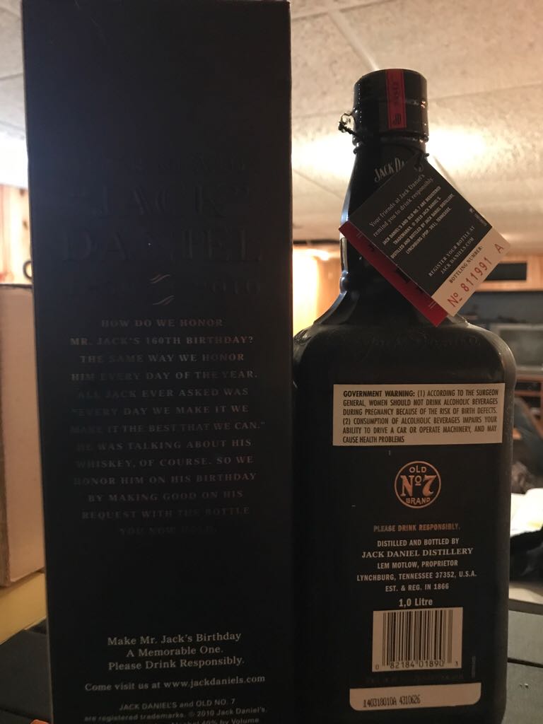 Jack Daniel’s 160th Birthday - Jack Daniel Distillery (1L) alcohol collectible [Barcode 082184018903] - Main Image 2