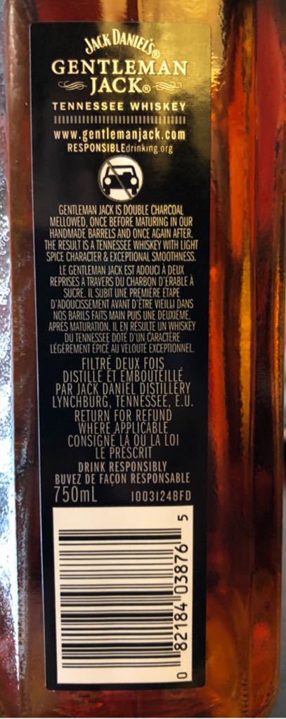 Gentleman Jack 150th Anniversary - Jack Daniel Distillery (750 mL) alcohol collectible [Barcode 082184038765] - Main Image 2