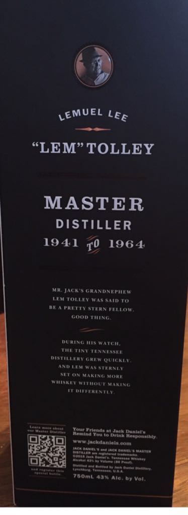Master Distiller #2 - Jack Daniel‘s Distillery (1 L) alcohol collectible [Barcode 082184065518] - Main Image 2
