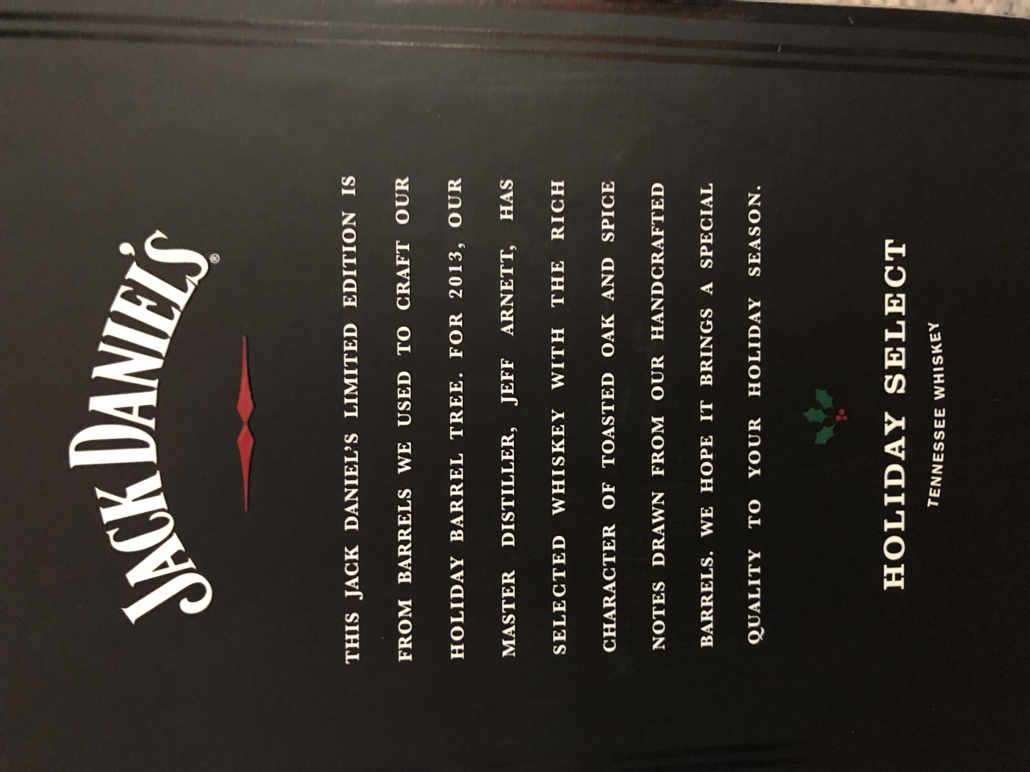 Holiday Select - 2013 - Jack Daniel Distillery (750mL) alcohol collectible [Barcode 082184066430] - Main Image 2