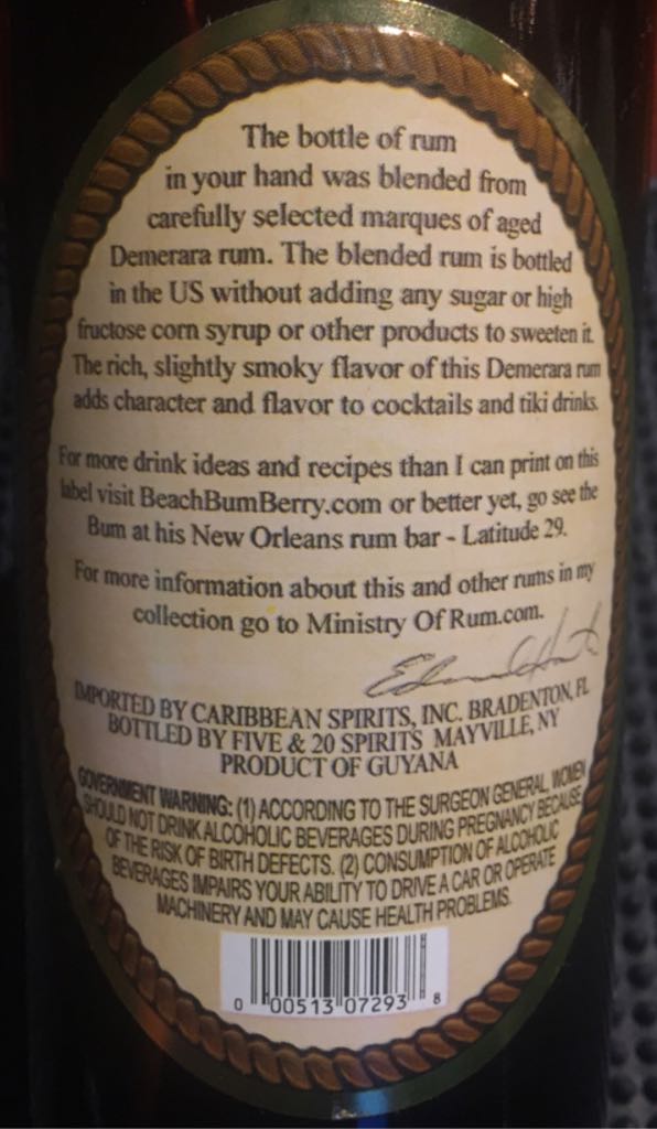 Hamilton 86 Demerara Rum - Five & 20 Spirits (bottled by) (750 mL) alcohol collectible [Barcode 000513072938] - Main Image 2