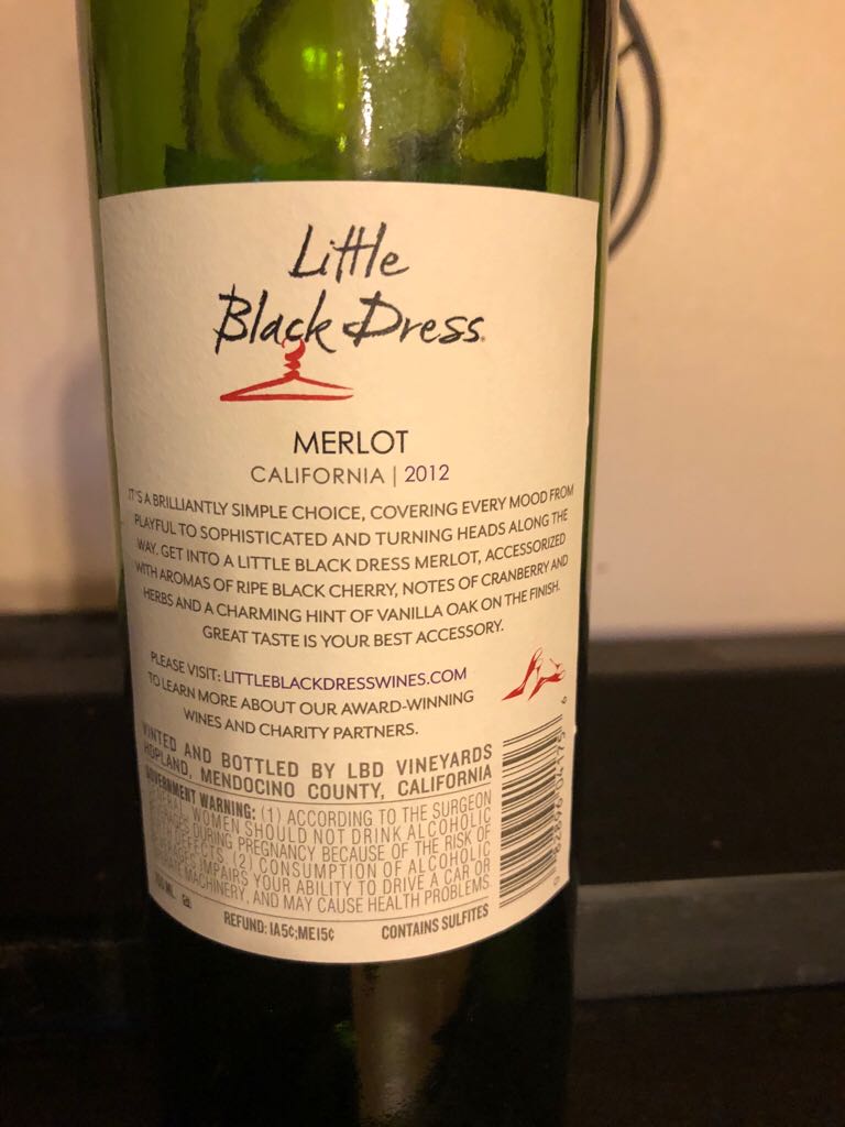 Little Black Dress - LBD Vineyards, California (750 mL) alcohol collectible [Barcode 082896041756] - Main Image 2