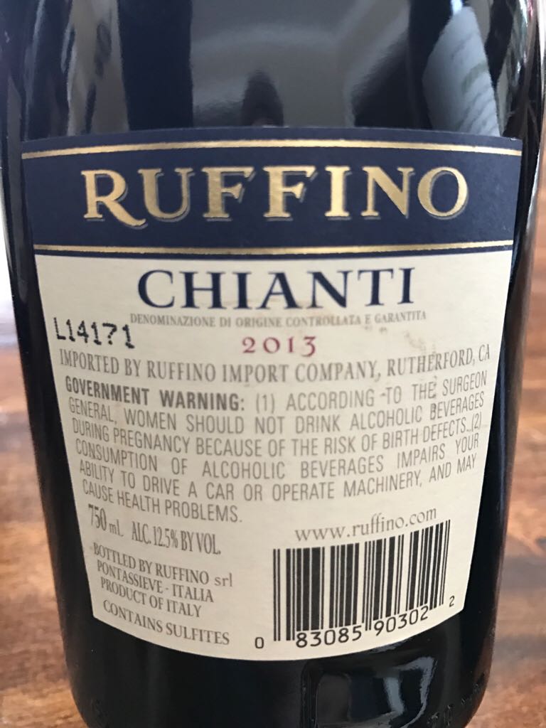 Ruffino Chianti 2013 - Ruffino (750 mL) alcohol collectible [Barcode 083085903022] - Main Image 2