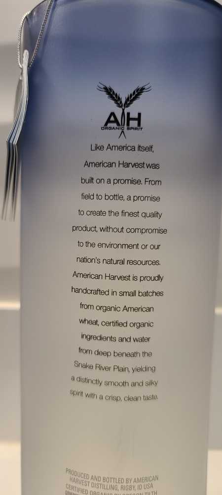 American Harvest - n/a alcohol collectible [Barcode 083089480000] - Main Image 2