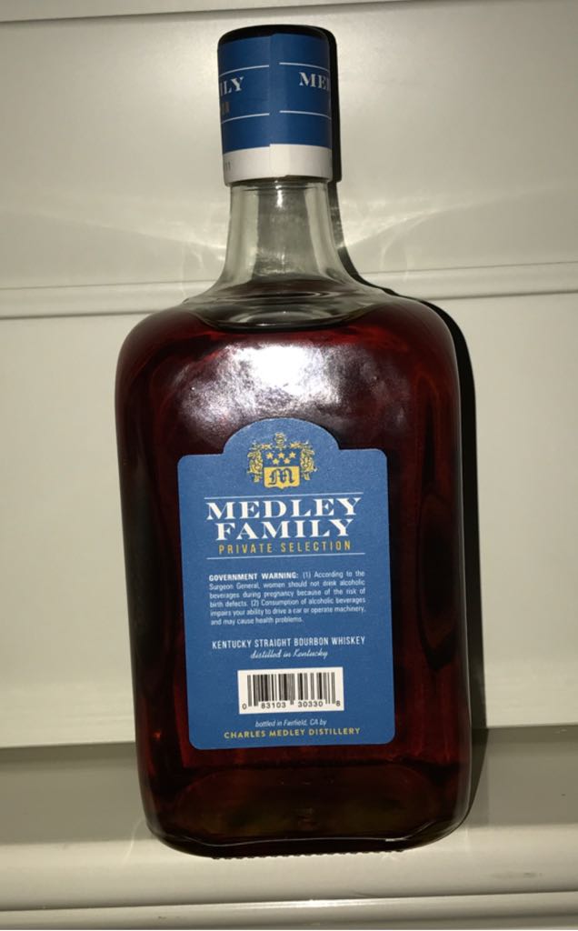 Medley Family Reserve - Charles Medley Distillery (750 mL) alcohol collectible [Barcode 083103303308] - Main Image 2