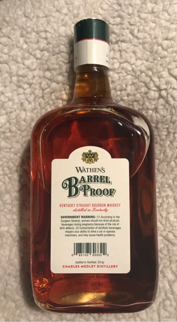 Wathen’s Barrel Proof - Charles Medley Distillery (750 mL) alcohol collectible [Barcode 083103303322] - Main Image 2