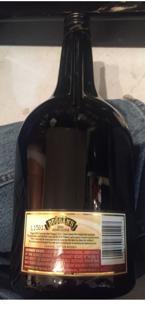 Duggan’s Irish Cream Liquor  - Duggan’s & Company, Abbeyleix, Ireland (1.75L) alcohol collectible [Barcode 083103701227] - Main Image 2