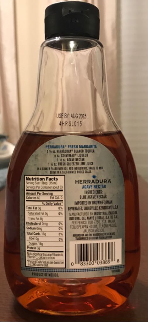 Agave Nectar - Herradura (23.2 fl. oz.) alcohol collectible [Barcode 083300038898] - Main Image 2