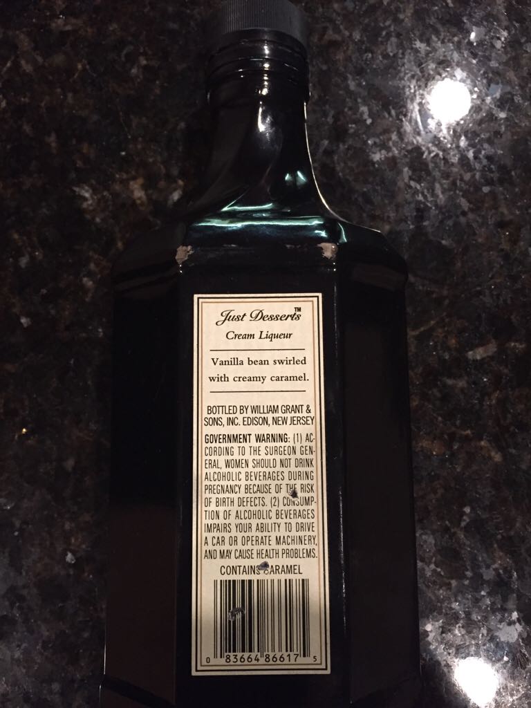 Just Desserts Creme Brûlée Cream Liqueur  - William Grant & Sons (375 mL) alcohol collectible [Barcode 083664866175] - Main Image 2