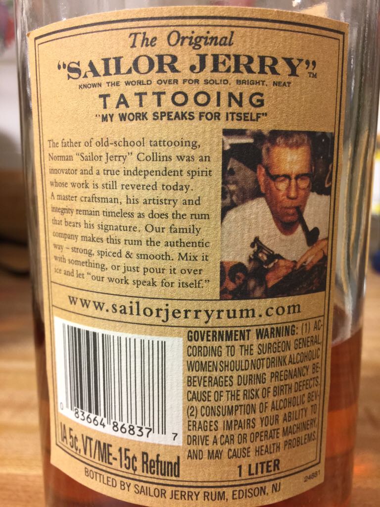 Sailor Jerry - Sailor Jerry Rum (50 mL) alcohol collectible [Barcode 083664868377] - Main Image 2