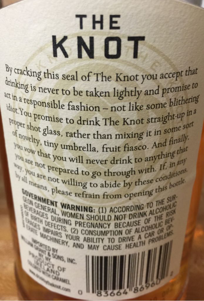 The Knot - The Knot Irish Spirits Co. (750 mL) alcohol collectible [Barcode 083664869602] - Main Image 2