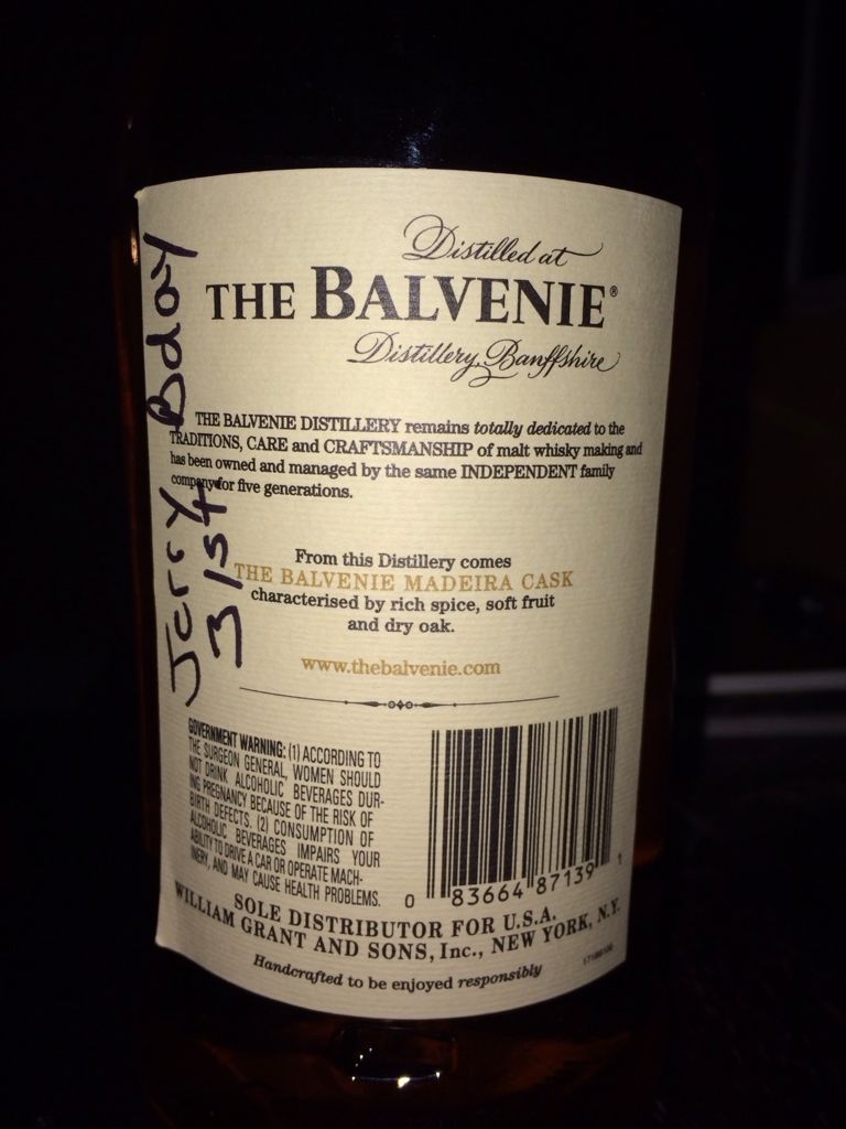 Balvenie Madeira Cask 17 Yrs. - The Balvenie Distillery (750 mL) alcohol collectible [Barcode 083664871391] - Main Image 2