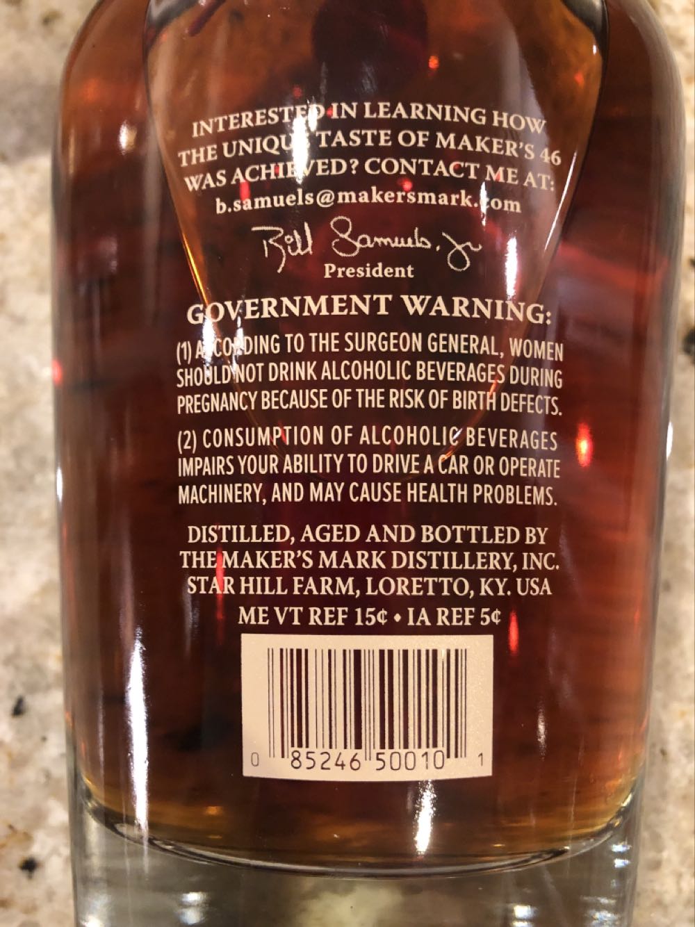 Maker’s 46 - The Maker’s Mark Distillery, Inc. (750 mL) alcohol collectible [Barcode 025246500701] - Main Image 2