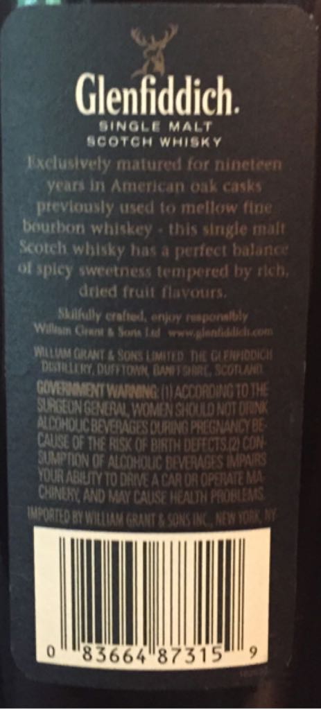 Glenfiddich Age of Discovery 19 Year - The Glenfiddich Distillery (750 mL) alcohol collectible [Barcode 083664873159] - Main Image 2