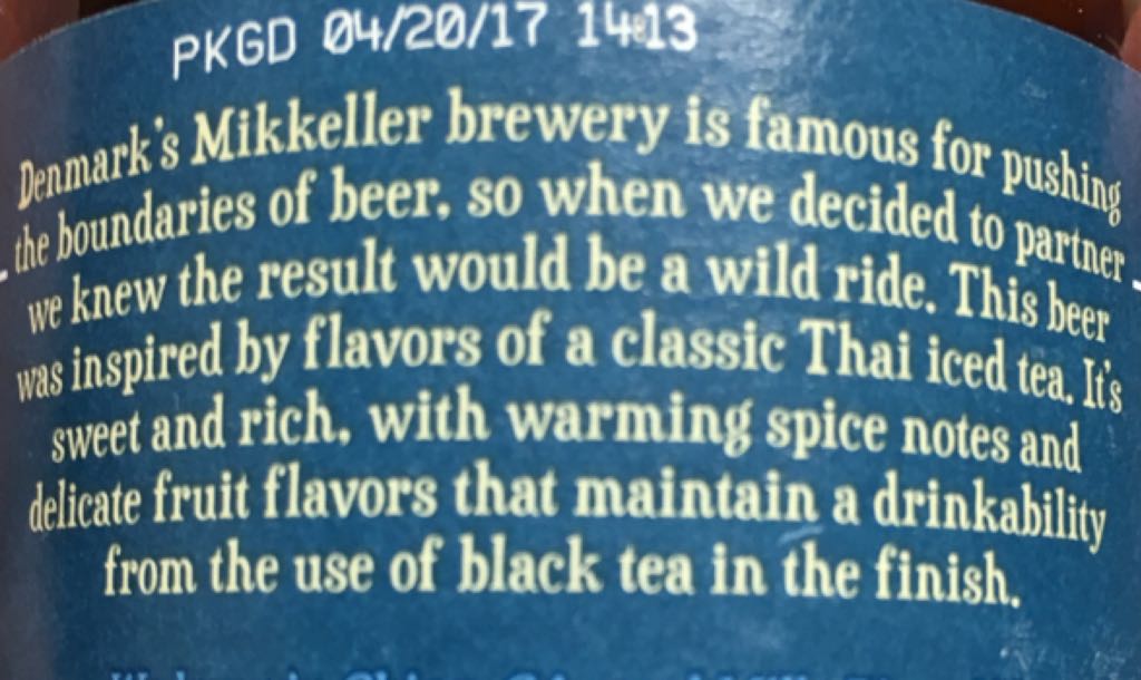 Thai-Style Iced Tea - Sierra Nevada Brewing Co (12 fl. oz.) alcohol collectible [Barcode 083783150353] - Main Image 2