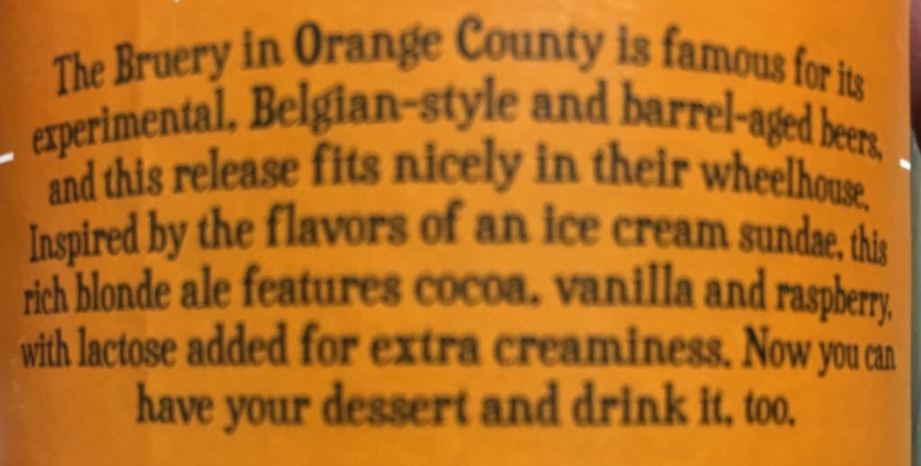 Raspberry Sundae - Sierra Nevada Brewing Co (12 fl. oz.) alcohol collectible [Barcode 083783150384] - Main Image 2