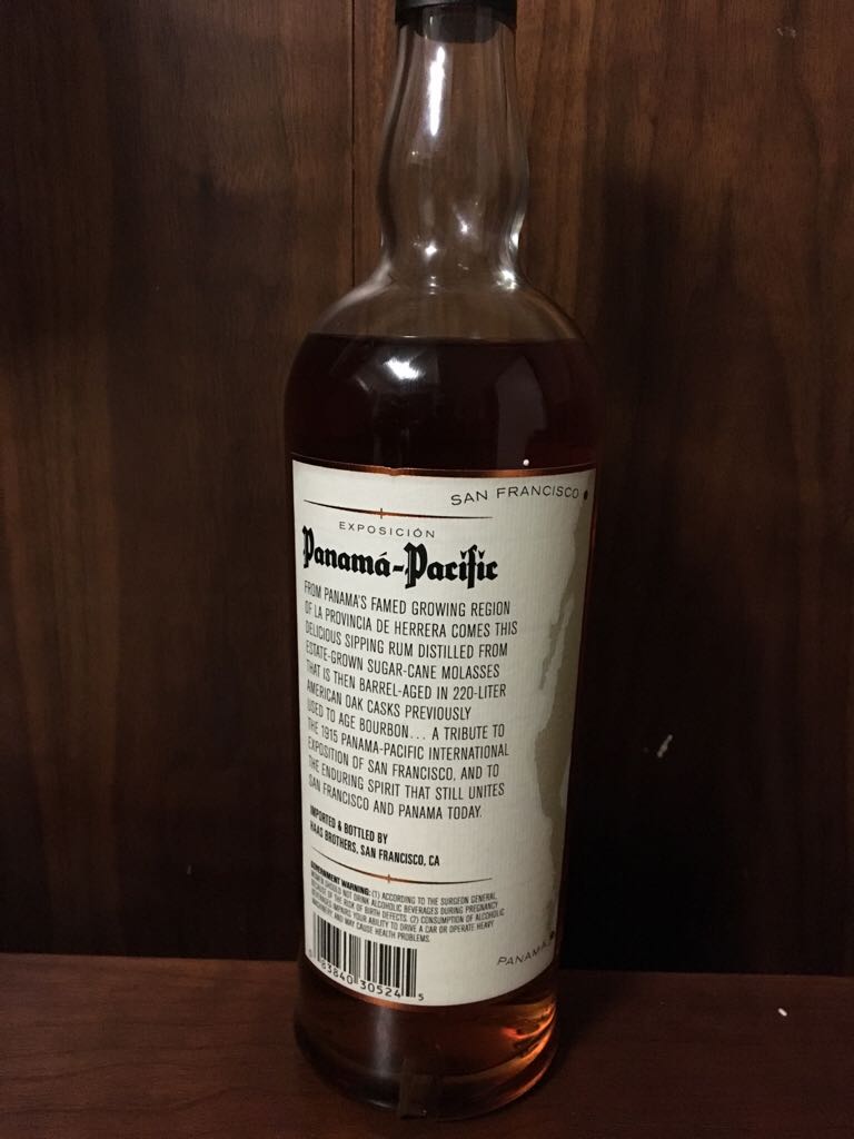 Panama-Pacific 23yr - Haas Bros. (imported by) (750 mL) alcohol collectible [Barcode 083840305245] - Main Image 2