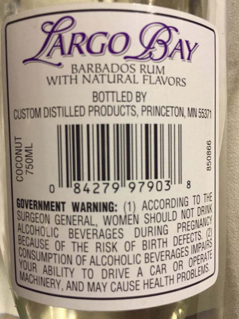 Largo Bay - Barbados (750 mL) alcohol collectible [Barcode 084279979038] - Main Image 2