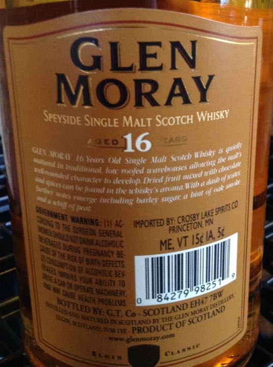 Glen Moray 16 - The Glen Moray Distillery (750 mL) alcohol collectible [Barcode 084279982519] - Main Image 2