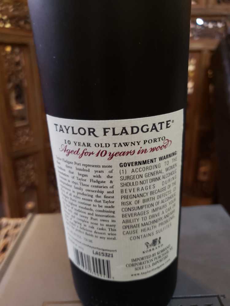 Taylor Fladgate 10 Year Tawny Port - Taylor Fladgate (750 mL) alcohol collectible [Barcode 084692300945] - Main Image 3