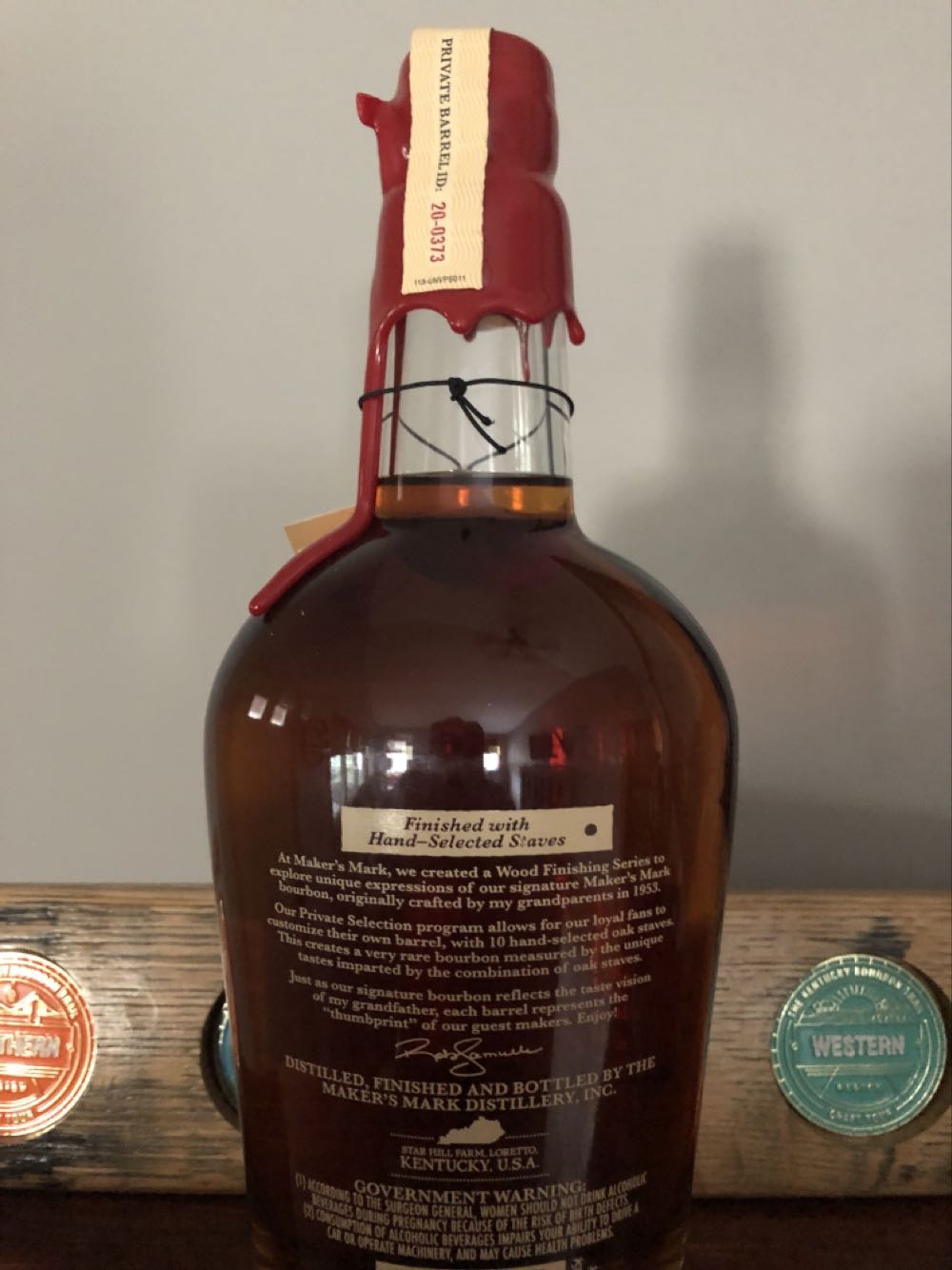 Maker’s Mark Private Selection - The Maker’s Mark Distillery, Inc. (750 mL) alcohol collectible [Barcode 085246500460] - Main Image 3