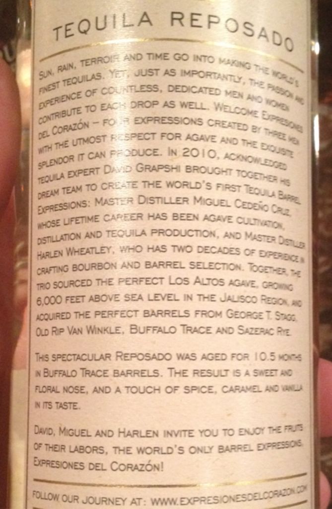 Corazon Tequila In Buffalo Trace Bourbon Barrel - Tequila San Matias de Jalisco, SA CV (750 mL) alcohol collectible [Barcode 086024016807] - Main Image 2