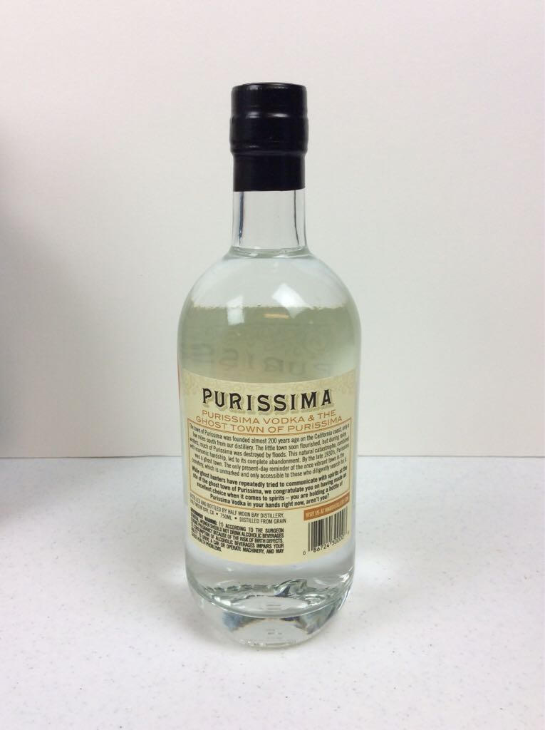 Purissima Vodka - Half Moon Bay Distillery (750mL) alcohol collectible [Barcode 086724300008] - Main Image 2