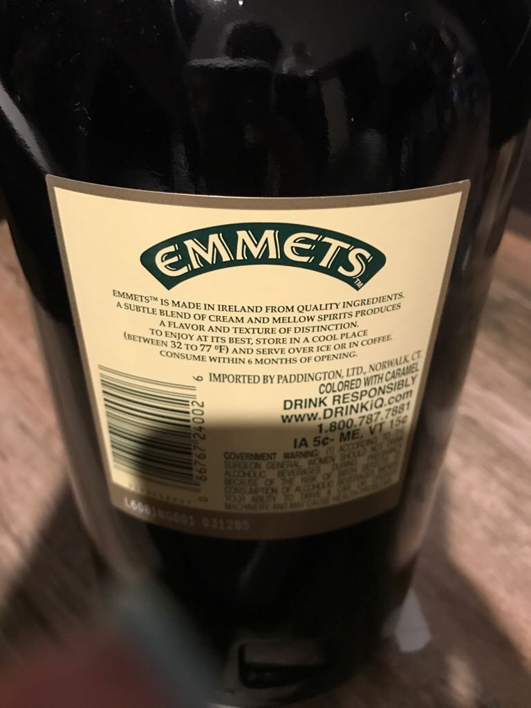 Emmett Irish Liquor  - R&J Emmet & Company alcohol collectible [Barcode 086767240026] - Main Image 2