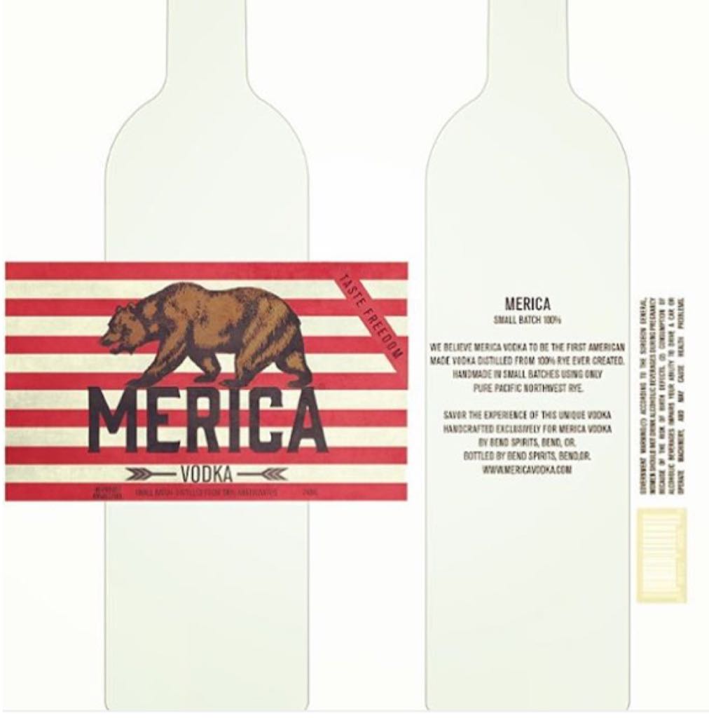 Merica Rye Vodka Taste Freedom  - Bendistillery (750 mL) alcohol collectible [Barcode 086773900020] - Main Image 2