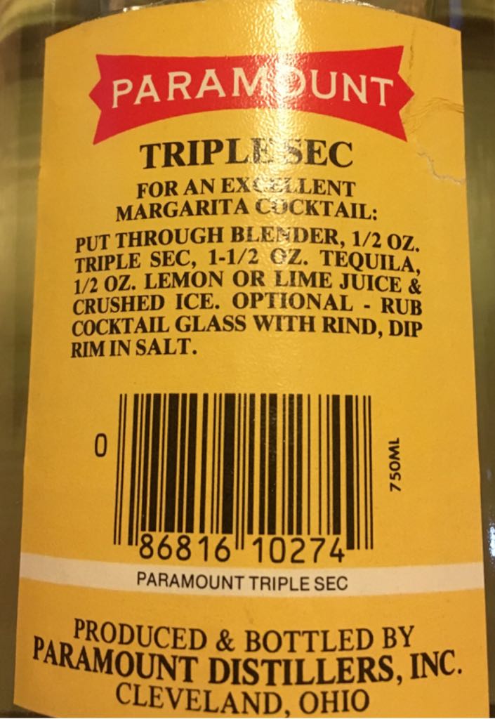Paramount Triple Sec - Paramount (750 mL) alcohol collectible [Barcode 086816102749] - Main Image 2