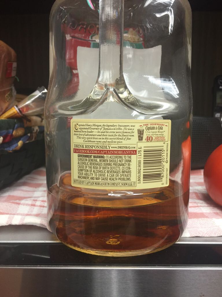 Captain Morgan Spiced Rum - Captain Morgan Co., Ponce, Puerto Rico (1.75 L) alcohol collectible [Barcode 087000201156] - Main Image 2