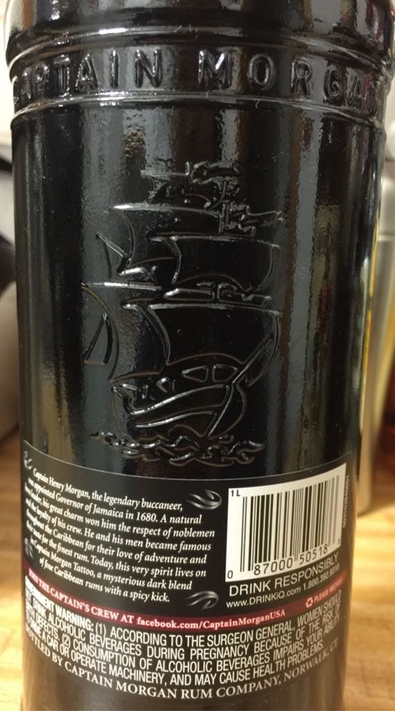 Captain Morgan Tattoo - Captain Morgan Rum Distillers (50 mL) alcohol collectible [Barcode 087000505186] - Main Image 2