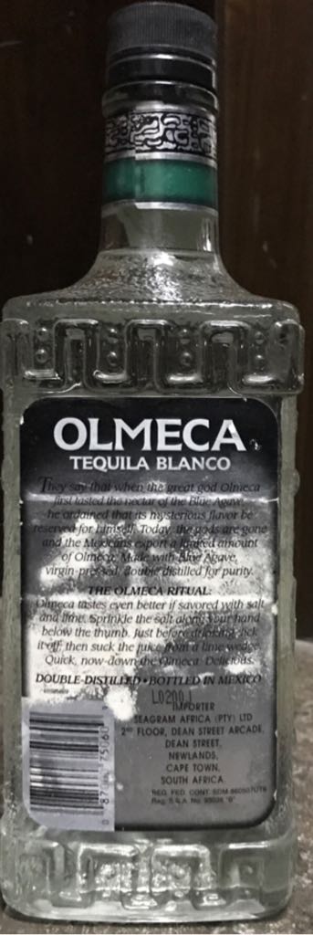 Olmeca Tequila Blanco - Hecho En Mexico (750 mL) alcohol collectible [Barcode 087000750609] - Main Image 2