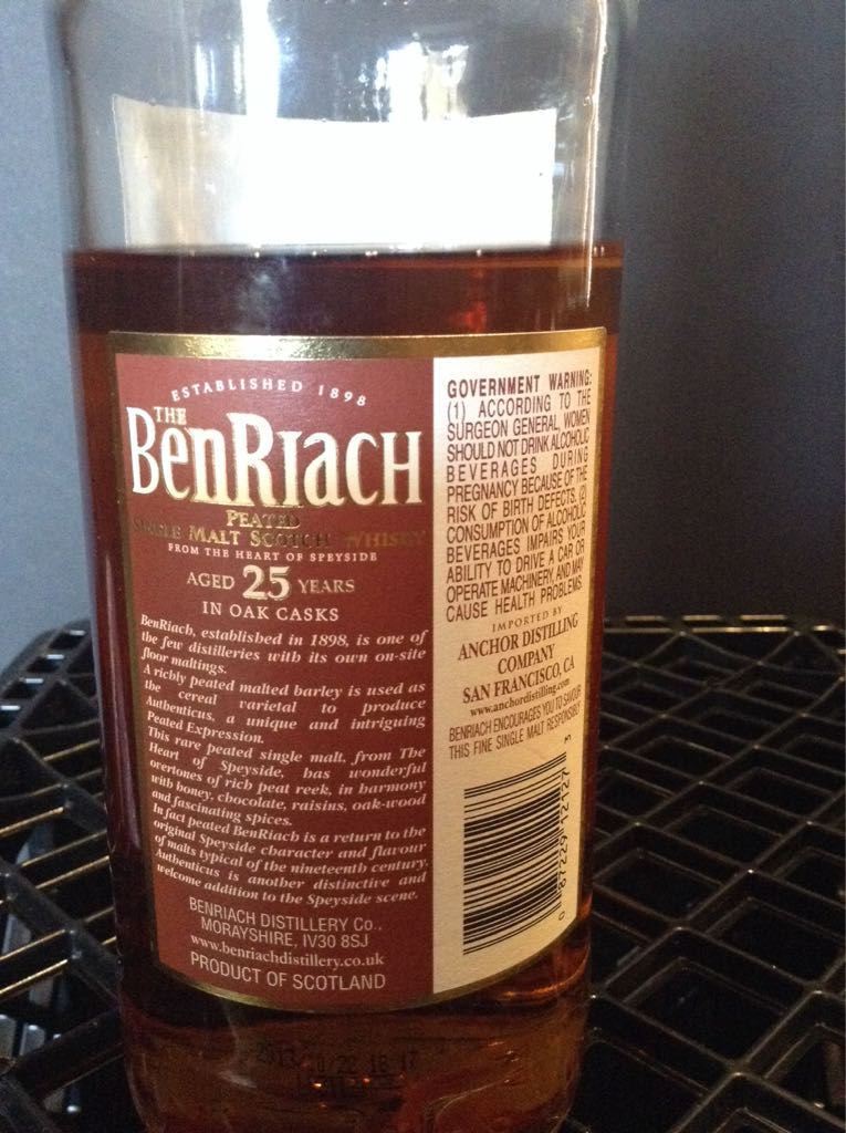 The Benriach 25 Authenticus  - The Benriach (750 mL) alcohol collectible [Barcode 087229121273] - Main Image 2