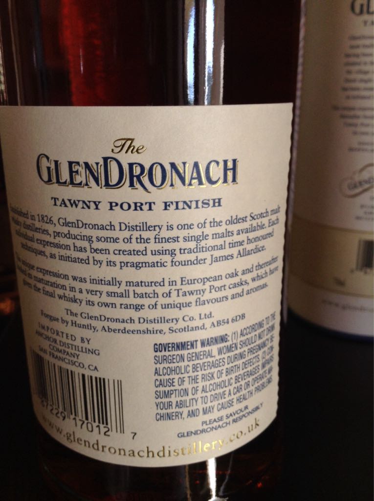 The Glendronach Tawny Port Finish 15 - The Glendronach Distillery (750 mL) alcohol collectible [Barcode 087229170127] - Main Image 2