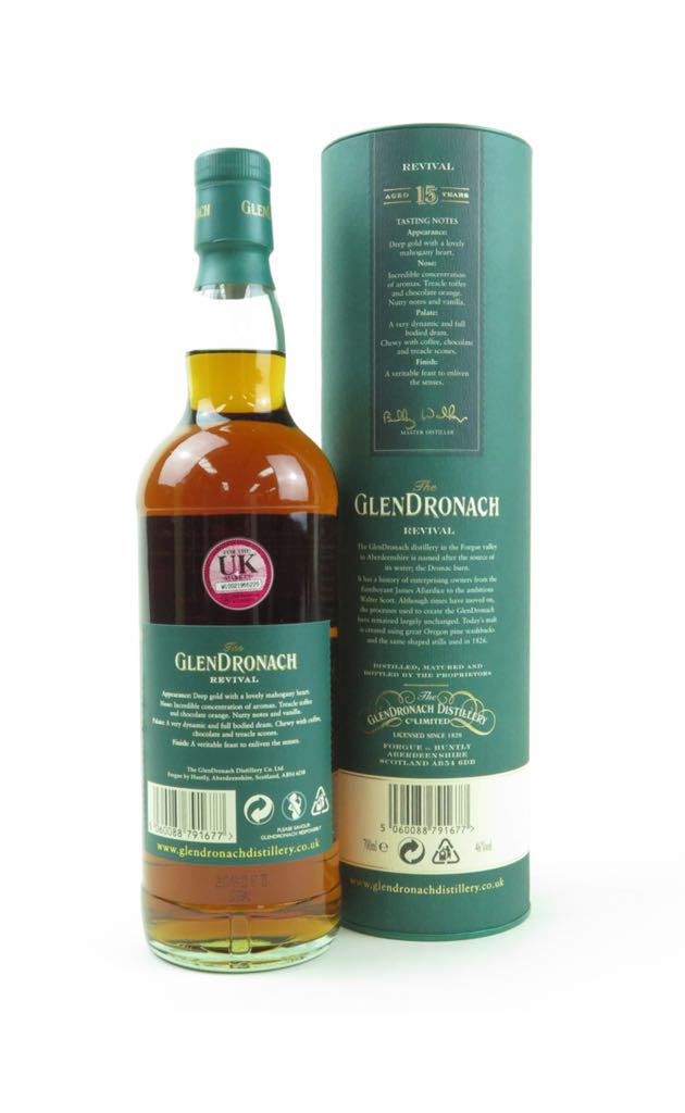 15 Year Revival - Glendronach (750 mL) alcohol collectible [Barcode 087229170202] - Main Image 2