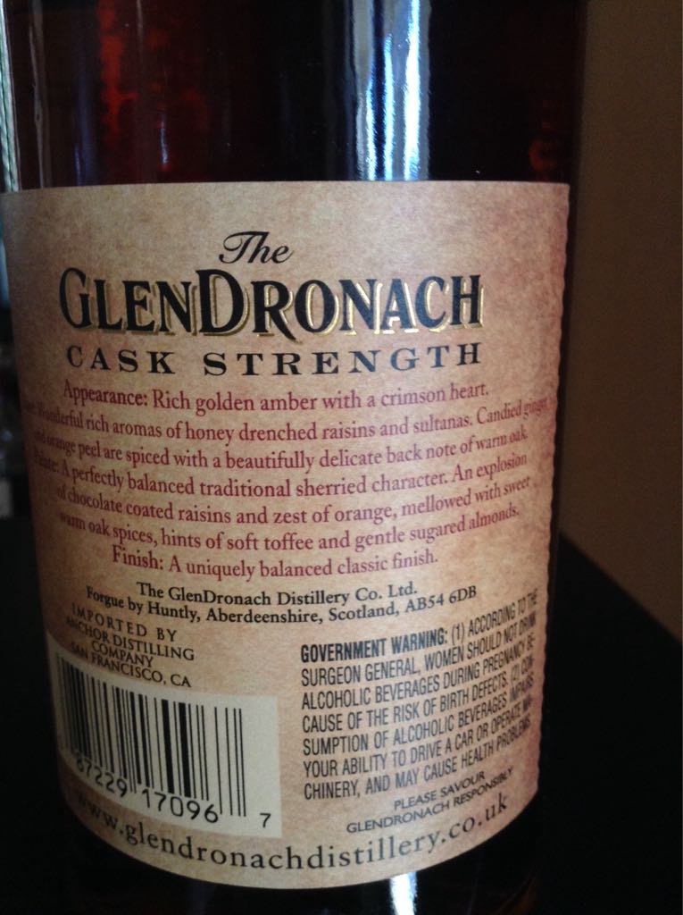 The Glendronach Cask Strength Batch 2 - Glendronach (750 mL) alcohol collectible [Barcode 087229170967] - Main Image 2
