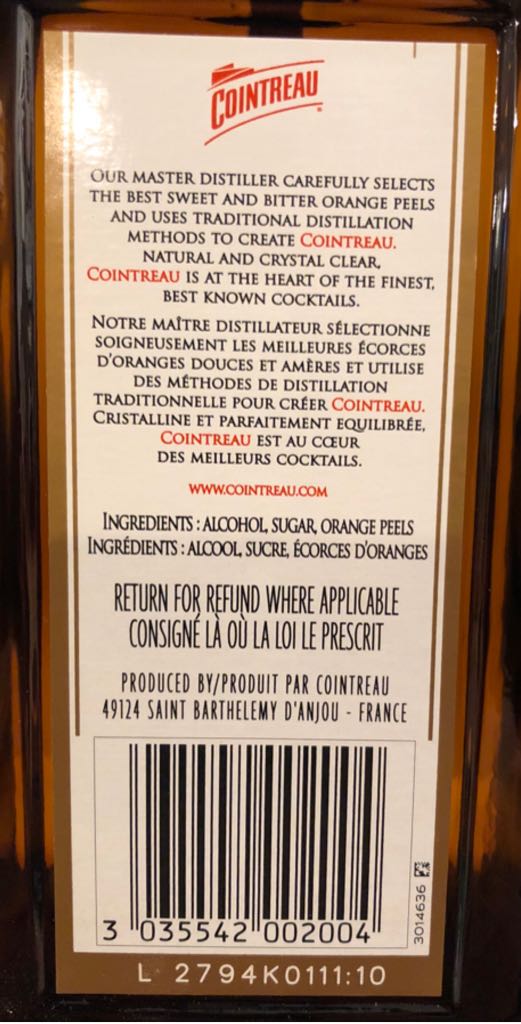 Cointreau - Cointreau (1 L) alcohol collectible [Barcode 087236565008] - Main Image 2